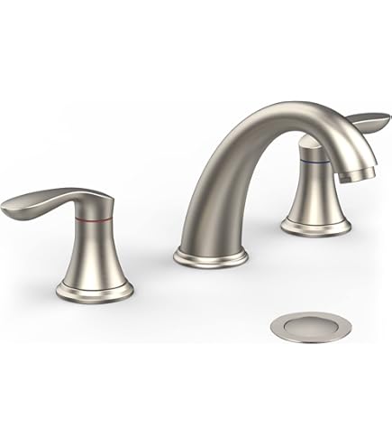 Amazon | Phiestina つや消しゴールド ワイドスプレッド 2ハンドル 3穴